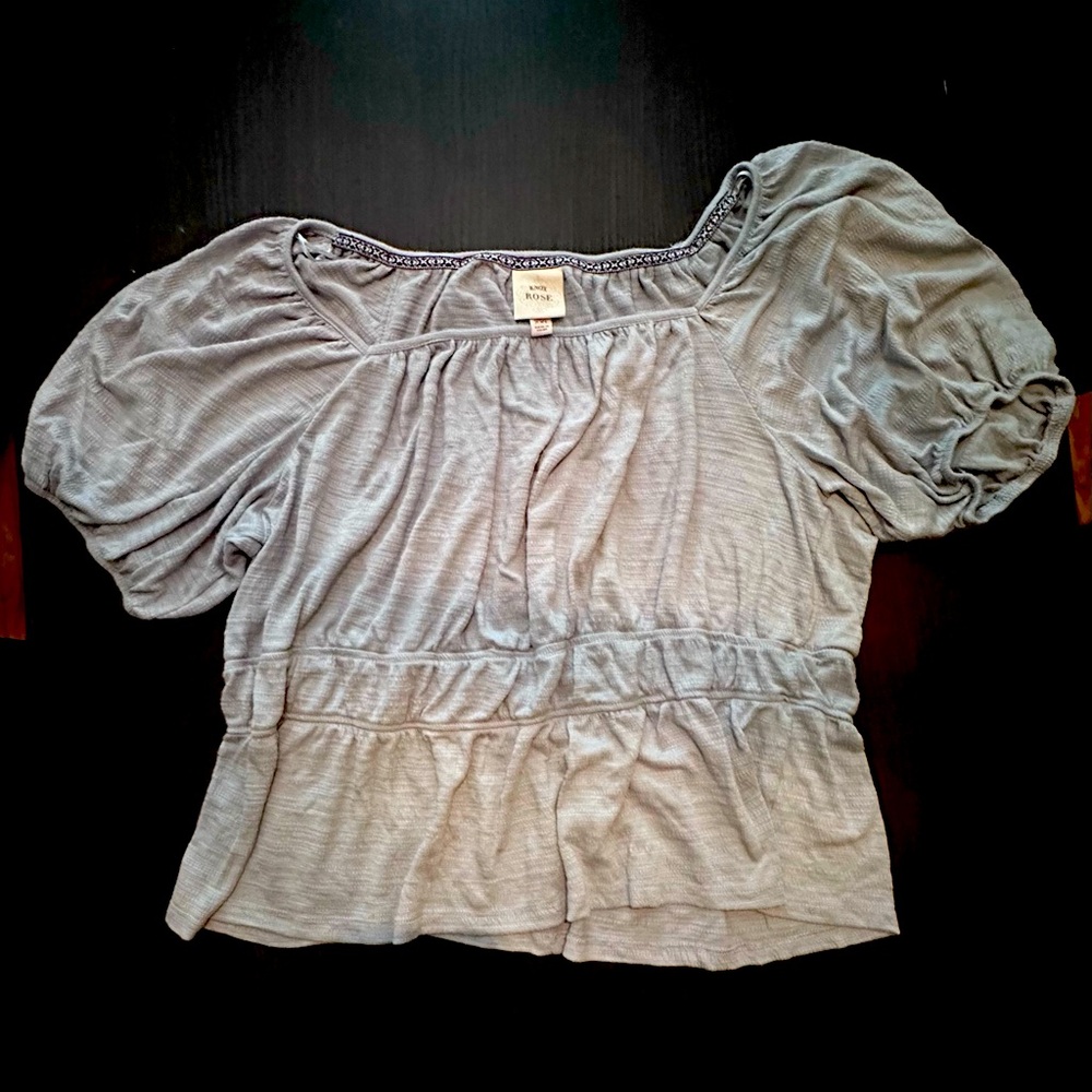 Knox Rose Baby Blue Top